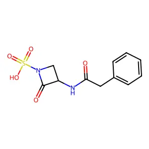 1-Azetidinesulfonic acid, 2-oxo-3-[(phenylacetyl)amino]-, (3S)- structure