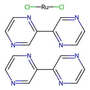 cis-Dichlorobis(2,2'-bipyrazyl)ruthenium(II) structure
