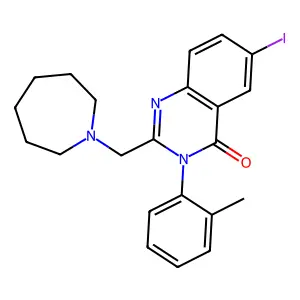 2-homopiperidino-methyl-3-(2-tolyl)-4-(3H)-6-iodoquinazolone structure