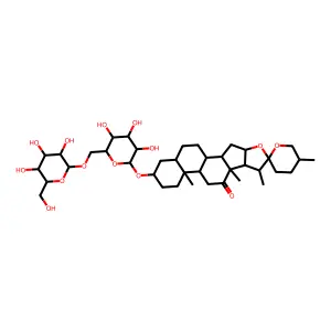 12-Oxospirostan-3-yl 6-O-hexopyranosylhexopyranoside structure