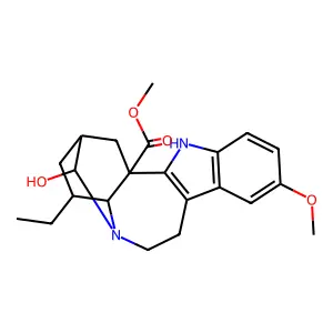 Ibogamine-18-carboxylic acid, 19-hydroxy-12-methoxy-, methyl ester, (19R)- structure