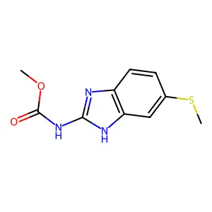Carbamic acid, (5-(methylthio)-1H-benzimidazol-2-yl)-, methyl ester structure