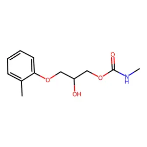 2-Hydroxy-3-(2-methylphenoxy)propyl hydrogen methylcarbonimidate structure