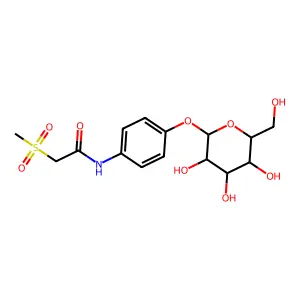 Acetamide, N-(4-(beta-D-glucopyranosyloxy)phenyl)-2-(methylsulfonyl)- structure