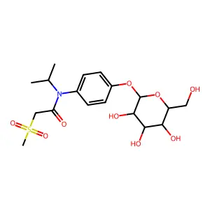 Acetamide, N-(4-(beta-D-glucopyranosyloxy)phenyl)-N-(1-methylethyl)-2-(methylsulfonyl)- structure