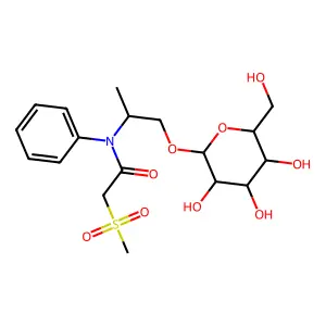 Acetamide, N-(2-beta-D-glucopyranosyloxy)-1-methylethyl)-2-(methylsulfonyl)-N-phenyl- structure