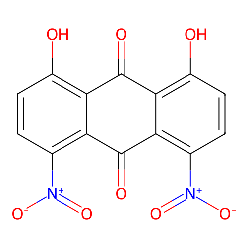 1,8-Dinitro-4,5-dihydroxyanthraquinone structure