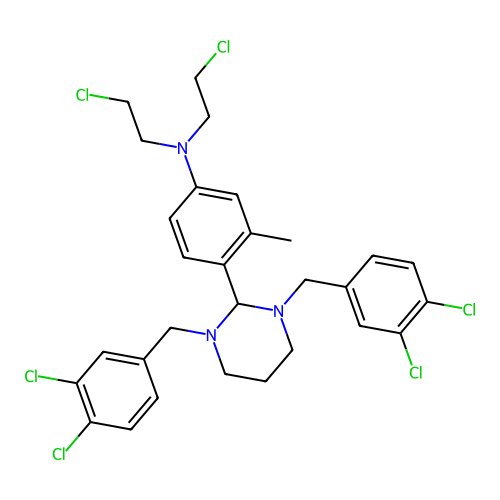 4-[1,3-bis[(3,4-dichlorophenyl)methyl]-1,3-diazinan-2-yl]-N, structure