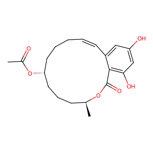 1H-2-Benzoxacyclotetradecin-1-one, 7-(acetyloxy)-3,4,5,6,7,8,9,10-octahydro-14,16-dihydroxy-3-methyl-, (3S-(3R*,7S*,11E))- structure