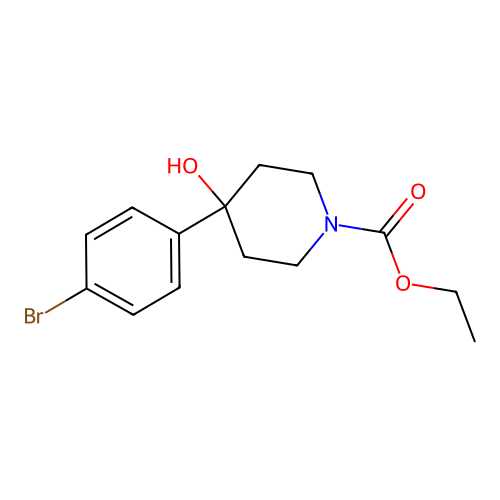 Ethyl 4-(4-bromophenyl)-4-hydroxypiperidine-1-carboxylate structure