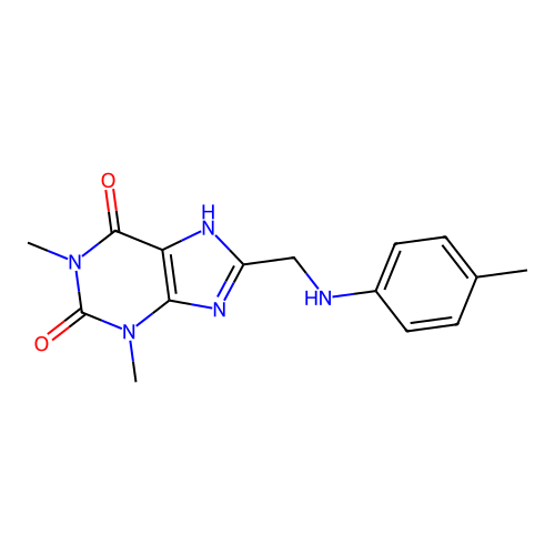 1,3-dimethyl-8-[(4-methylanilino)methyl]-7H-purine-2,6-dione structure