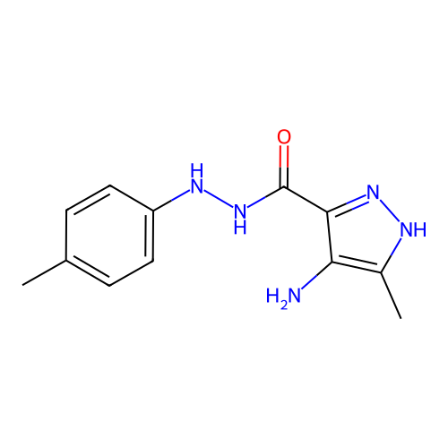 1H-Pyrazole-3-carboxylic acid, 4-amino-5-methyl-, 2-(4-methylphenyl)hydrazide structure