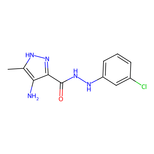 1H-Pyrazole-3-carboxylic acid, 4-amino-5-methyl-, 2-(3-chlorophenyl)hydrazide structure