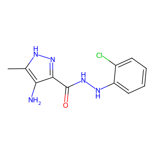 1H-Pyrazole-3-carboxylic acid, 4-amino-5-methyl-, 2-(2-chlorophenyl)hydrazide structure