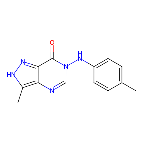 7H-Pyrazolo(4,3-d)pyrimidin-7-one, 1,6-dihydro-3-methyl-6-((4-methylphenyl)amino)- structure