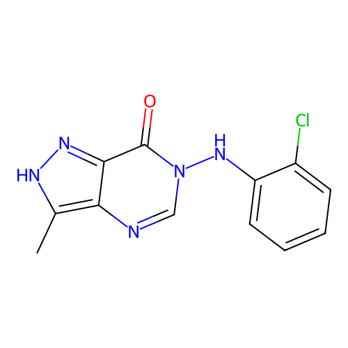 6-((2-Chlorophenyl)amino)-3-methyl-1,6-dihydro-7H-pyrazolo(4,3-d)pyrimidin-7-one structure