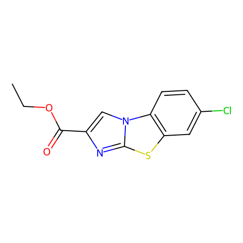 Ethyl-7-chloroimidazo(2,1-b)benzothiazole-2-carboxylate structure