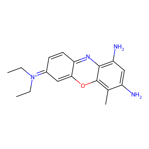 (7,9-Diamino-6-methylphenoxazin-3-ylidene)-diethylazanium structure
