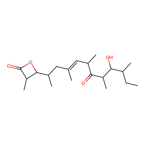 4-[(E)-9-hydroxy-4,6,8,10-tetramethyl-7-oxododec-4-en-2-yl]-3-methyloxetan-2-one structure