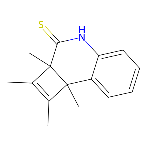 1,2,2a,8b-tetramethyl-4H-cyclobuta[c]quinoline-3-thione structure
