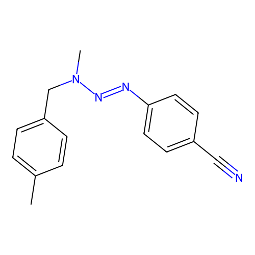 4-[[Methyl-[(4-methylphenyl)methyl]amino]diazenyl]benzonitrile structure