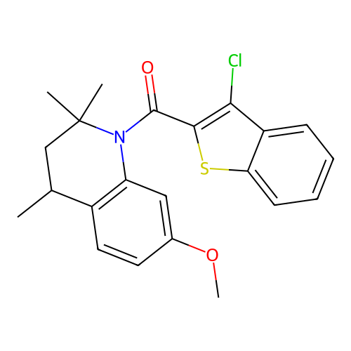 (3-chloro-1-benzothiophen-2-yl)(7-methoxy-2,2,4-trimethyl-3,4-dihydroquinolin-1(2H)-yl)methanone structure