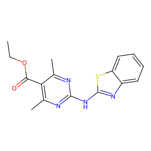 Ethyl 2-(1,3-benzothiazol-2-ylamino)-4,6-dimethylpyrimidine-5-carboxylate structure