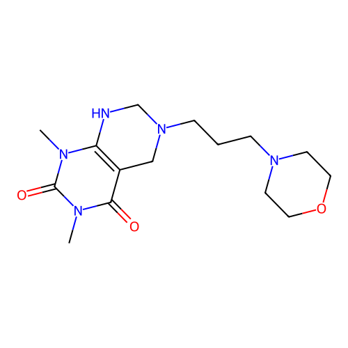 1,3-dimethyl-6-(3-morpholin-4-ylpropyl)-5,6,7,8-tetrahydropyrimido[4,5-d]pyrimidine-2,4(1H,3H)-dione structure