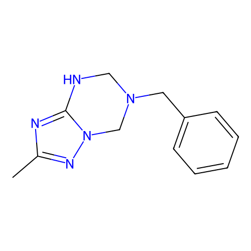 6-benzyl-2-methyl-5,7-dihydro-4H-[1,2,4]triazolo[1,5-a][1,3,5]triazine structure
