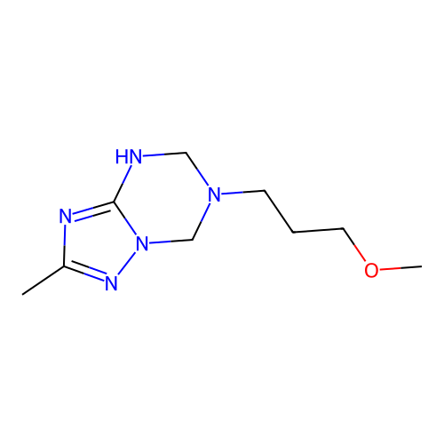 3-(3-methoxypropyl)-8-methyl-1,3,5,7,9-pentazabicyclo[4.3.0]nona-5,7-diene structure