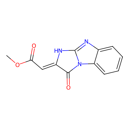 (Z)-methyl 2-(3-oxo-1H-benzo[d]imidazo[1,2-a]imidazol-2(3H)-ylidene)acetate structure