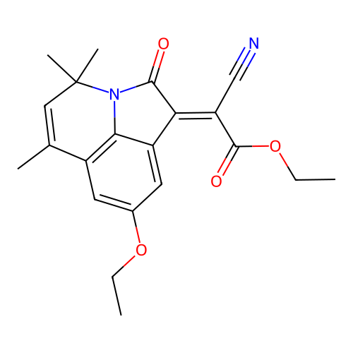 ethyl (2E)-cyano(8-ethoxy-4,4,6-trimethyl-2-oxo-4H-pyrrolo[3,2,1-ij]quinolin-1(2H)-ylidene)ethanoate structure