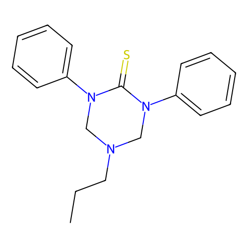 1,3-Diphenyl-5-propyl-1,3,5-triazinane-2-thione structure