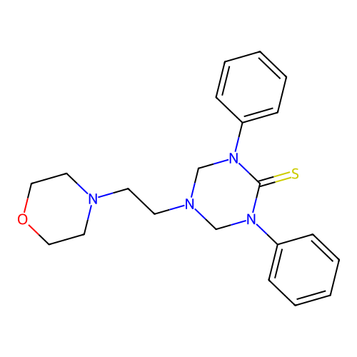 5-[2-(Morpholin-4-yl)ethyl]-1,3-diphenyl-1,3,5-triazinane-2-thione structure