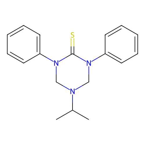 1,3-Diphenyl-5-(propan-2-yl)-1,3,5-triazinane-2-thione structure