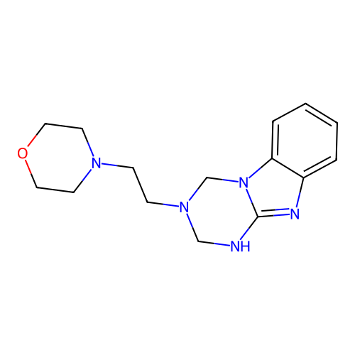 3-[2-(morpholin-4-yl)ethyl]-1,2,3,4-tetrahydro[1,3,5]triazino[1,2-a]benzimidazole structure