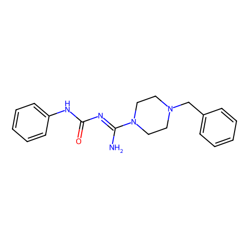 4-benzyl-N-(phenylcarbamoyl)piperazine-1-carboximidamide structure