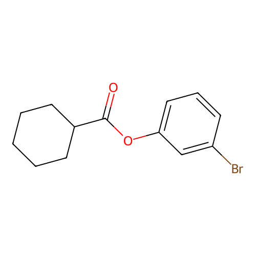 Cyclohexanecarboxylic acid, 3-bromophenyl ester structure