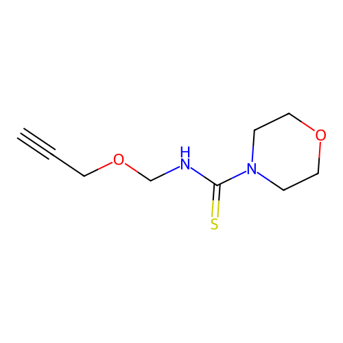 4-Morpholinecarbothioamide, N-[(2-propynyloxy)methyl]- structure