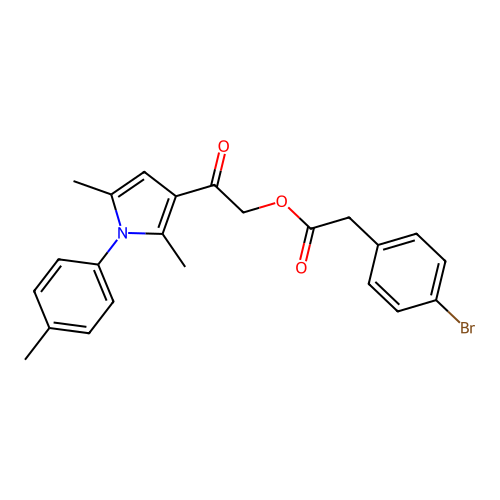 [2-[2,5-dimethyl-1-(4-methylphenyl)pyrrol-3-yl]-2-oxoethyl] 2-(4-bromophenyl)acetate structure