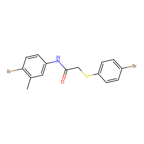 N-(4-bromo-3-methylphenyl)-2-[(4-bromophenyl)sulfanyl]acetamide structure