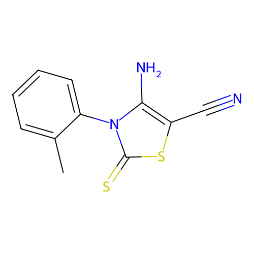 4-Amino-3-(2-methylphenyl)-2-thioxo-2,3-dihydro-1,3-thiazole-5-carbonitrile structure