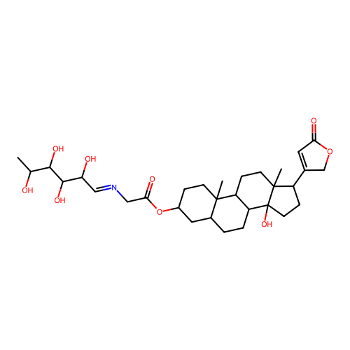 Digitoxigenin-3-beta-N-L-rhamnosylglycyl ester structure