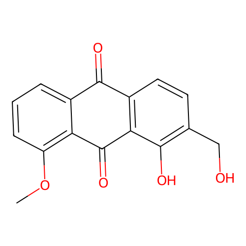 1-Hydroxy-2-(hydroxymethyl)-8-methoxyanthracene-9,10-dione structure