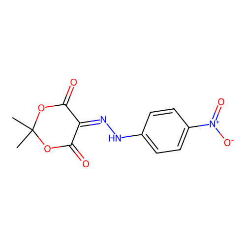 2,2-Dimethyl-5-[(4-nitrophenyl)hydrazinylidene]-1,3-dioxane-4,6-dione structure