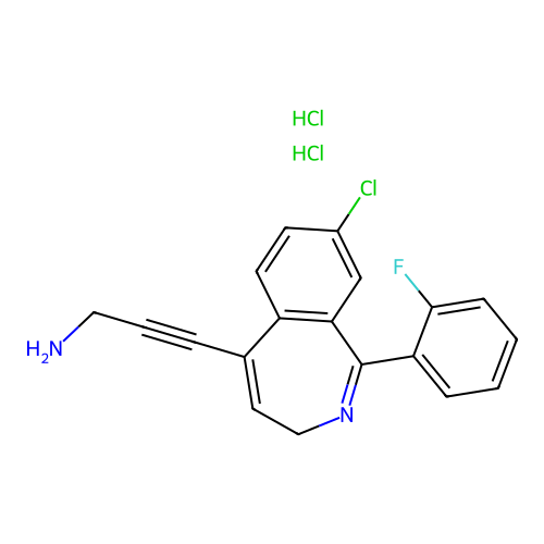 3-(8-Chloro-1-(2-fluorophenyl)-3H-2-benzazepin-5-yl)-2-propyn-1-amine dihydrochloride structure