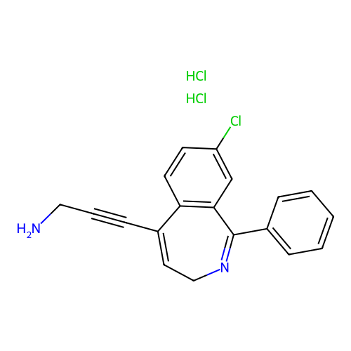 2-Propyn-1-amine, 3-(8-chloro-1-phenyl-3H-2-benzazepin-5-yl)-, dihydrochloride structure
