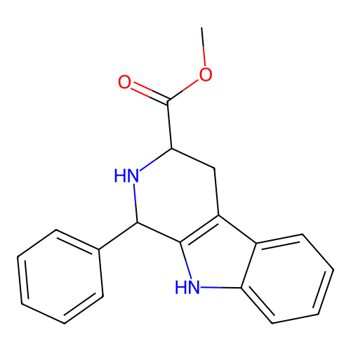 methyl 1-phenyl-2,3,4,9-tetrahydro-1H-pyrido[3,4-b]indole-3-carboxylate structure