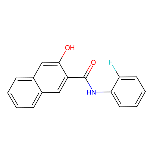 N-(2-fluorophenyl)-3-hydroxynaphthalene-2-carboxamide structure