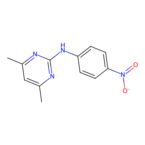 4,6-dimethyl-N-(4-nitrophenyl)pyrimidin-2-amine structure